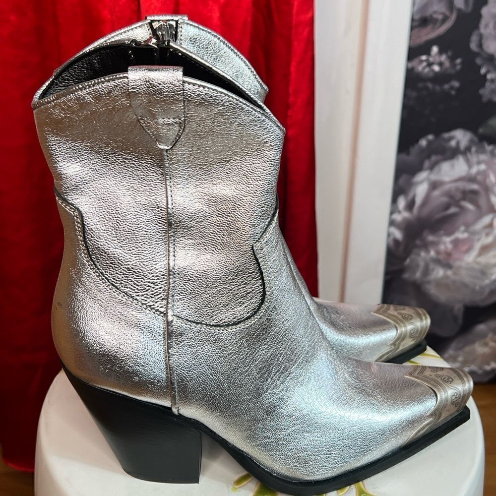 Free People Brayden Western Boot in Pewter/ size 38 - Picture 7 of 12